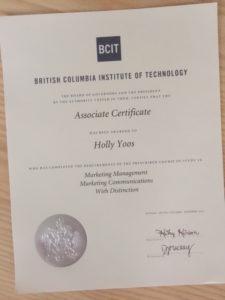 bcit marketing communications associate certificate